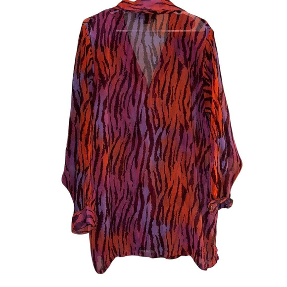 Ashley Stewart Plus Size 18 Animal Print Button-Up Top Multicolor - Picture 2 of 7